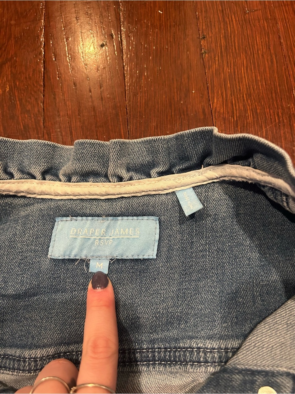 Draper James Light Blue Ruffle-Collar Denim Jacket - Picture 2 of 3